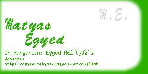 matyas egyed business card